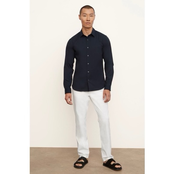 Vince Dark Blue Cotton Button Up - Picture 3 of 6